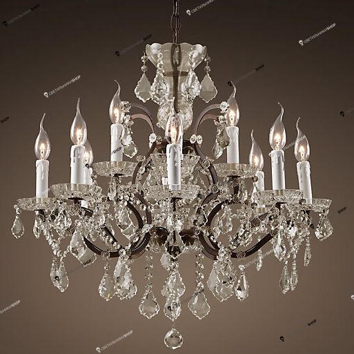 Люстра BLS 30258 19th c Rococo iron and clear crystal