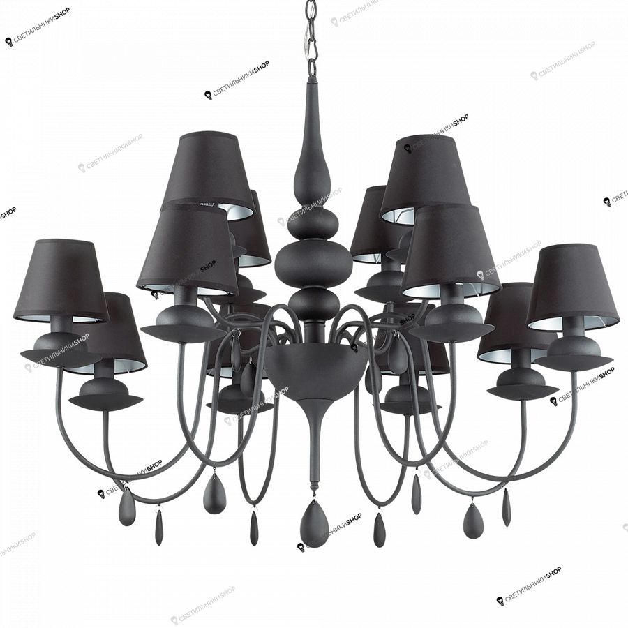 Люстра Ideal Lux BLANCHE SP12 NERO BLANCHE