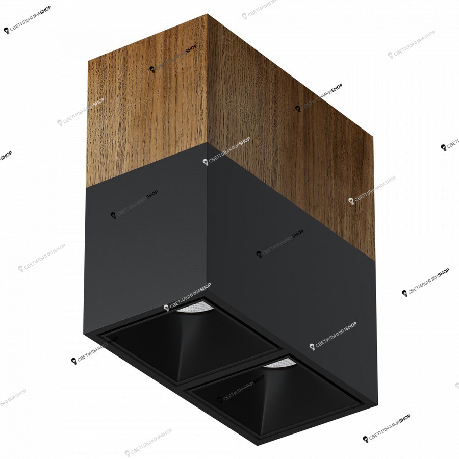 Точечный светильник LEDRON(Wooden) KUBING 2 Wooden 190 Black