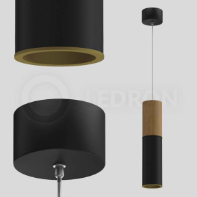 Светильник LEDRON(Wooden) SLC7391/7W-PB Black-Gold
