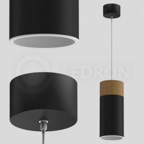 Светильник LEDRON(Wooden) SLC7392 12W-PS Black-White