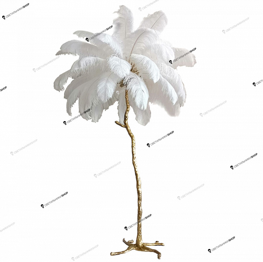 Торшер Delight Collection(Ostrich Feather) BRFL5014 white/antique brass
